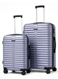 MNUK Destiny Set of 2 Luggage | Hardside Soft Handle Trolley with TSA Lock |Double 360° 8 Wheeler| Cabin-20 Inch, Large-28 Inch| Silver