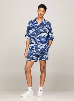 TOMMY JEANS Men's Hawaiian Print Camp Collar Short Sleeve Shirt -  EcoVero™ viscose and linen blend, Multicolor  - Image 4