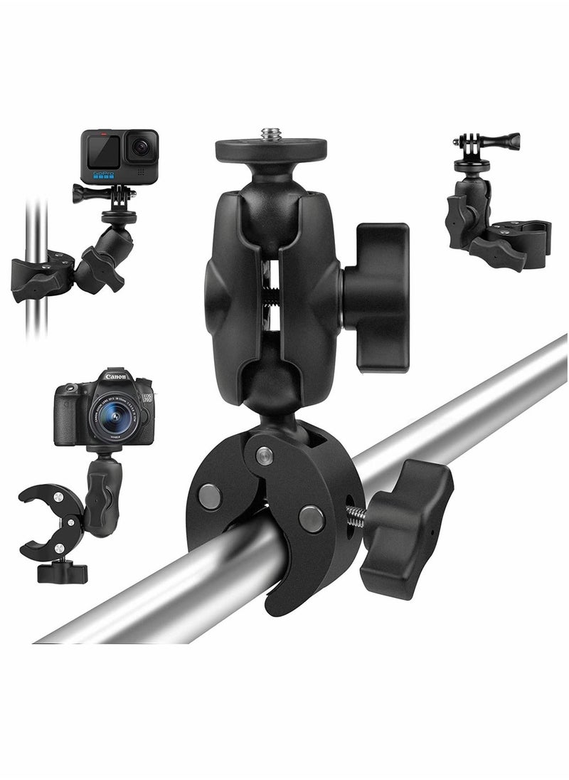 Y&D - Camera Clamp for GoPr 10 Mount Double Ball Head Adapter 360 Degree Rotation Action - Image 1