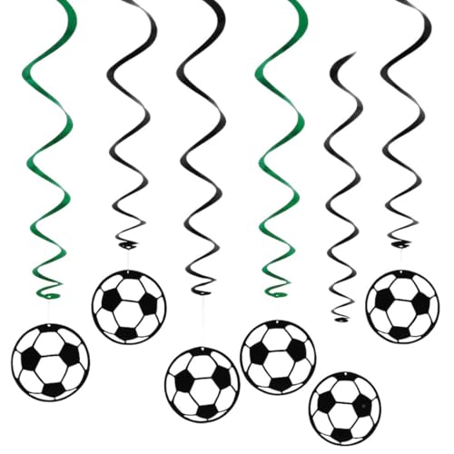 Wanna Party Soccer Swirl Decorations 6ct for Soccer Theme Party Decorations/Football party Supplies/Soccer theme Birthday Party Decorations for boys, Multicolor (702810) - Image 1
