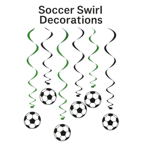 Wanna Party Soccer Swirl Decorations 6ct for Soccer Theme Party Decorations/Football party Supplies/Soccer theme Birthday Party Decorations for boys, Multicolor (702810) - Image 3