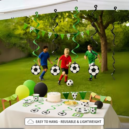 Wanna Party Soccer Swirl Decorations 6ct for Soccer Theme Party Decorations/Football party Supplies/Soccer theme Birthday Party Decorations for boys, Multicolor (702810) - Image 4