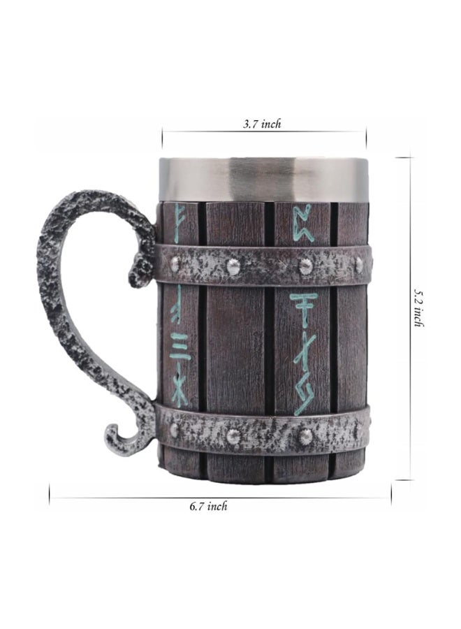سونسر قدح الفايكنج الاسكندنافي رون الاسكندنافي، قدح شرب من الفولاذ المقاوم للصدأ كوب قهوة ثلاثي الأبعاد مبتكرة، قدح الفايكنج الإسكندنافي قدح شعري قوطي لتزيين الحفلات ديكور قوطي أكواب هدايا - Image 2