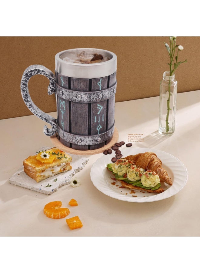 سونسر قدح الفايكنج الاسكندنافي رون الاسكندنافي، قدح شرب من الفولاذ المقاوم للصدأ كوب قهوة ثلاثي الأبعاد مبتكرة، قدح الفايكنج الإسكندنافي قدح شعري قوطي لتزيين الحفلات ديكور قوطي أكواب هدايا - Image 5