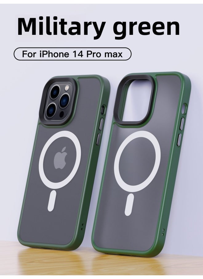 Generic Transparent For IPhone 14 Case Protective Cover Compatible IPhone 14 Pro Max Digital Computer Accessories-Color:Army Green-Applicable Model:iPhone 14promax  - Image 1
