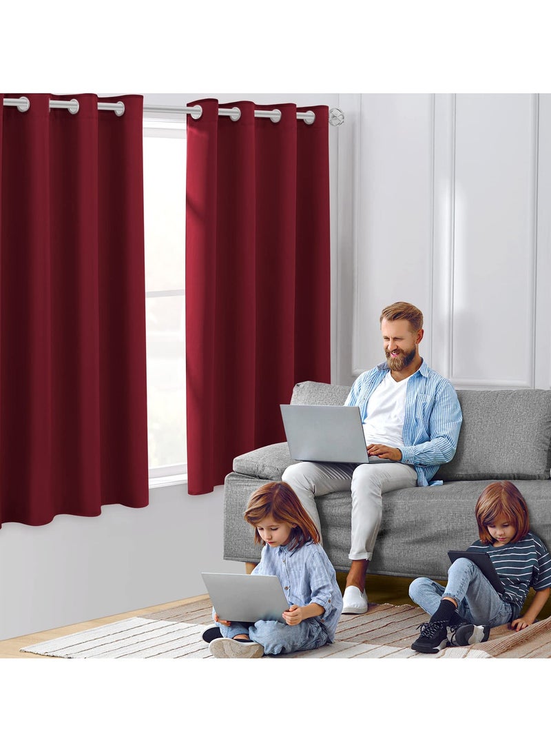 كي واي دي ستائر التعتيم ، ستائر التعتيم ذات الخيوط الزخرفية ، ستائر تعتيم الغرفة المعزولة حراريا لغرفة المعيشة في غرفة النوم 214x132 cm  - Image 2