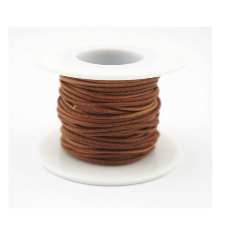 Glory Qin Soft Round Genuine Jewelry Leather Cord Leather Rope (Natural 1.5mm 10Yards) - Image 2
