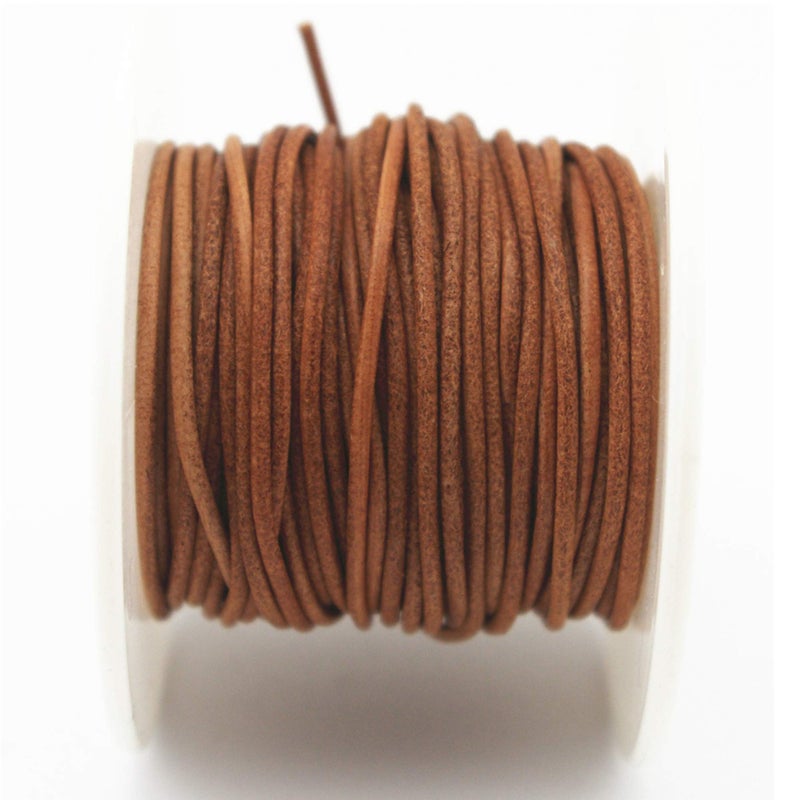 Glory Qin Soft Round Genuine Jewelry Leather Cord Leather Rope (Natural 1.5mm 10Yards) - Image 1