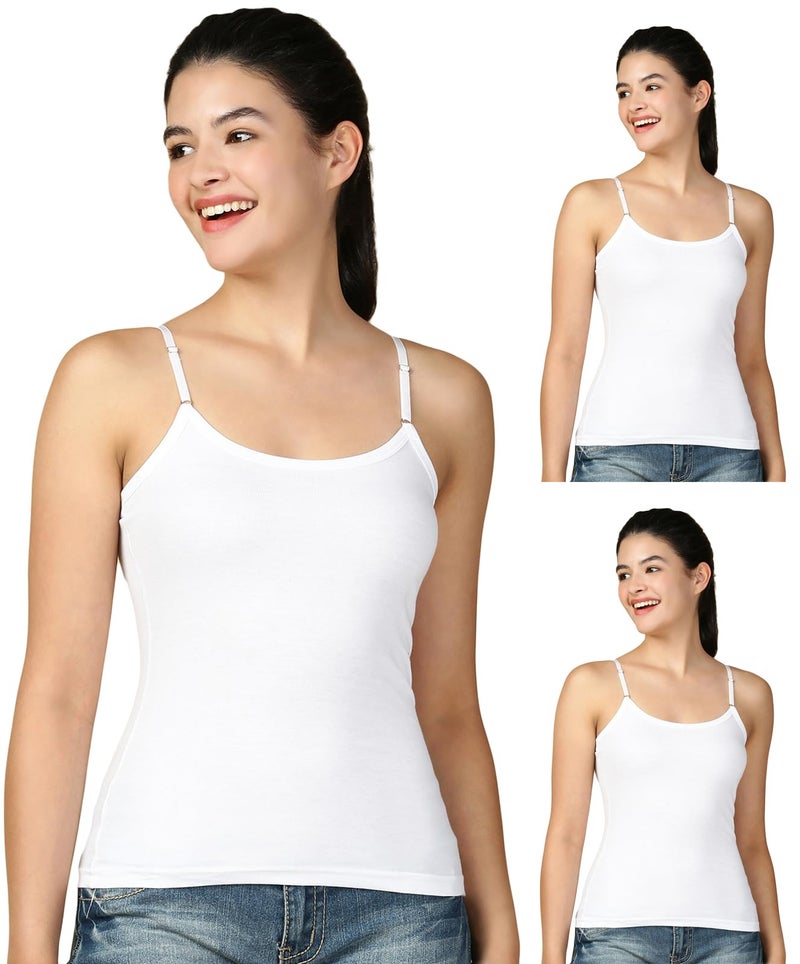 Lux Cozi Premium Regular Fit Camisole for Women_COZIHER_402_Camisole_WH_100_3PC - Image 1