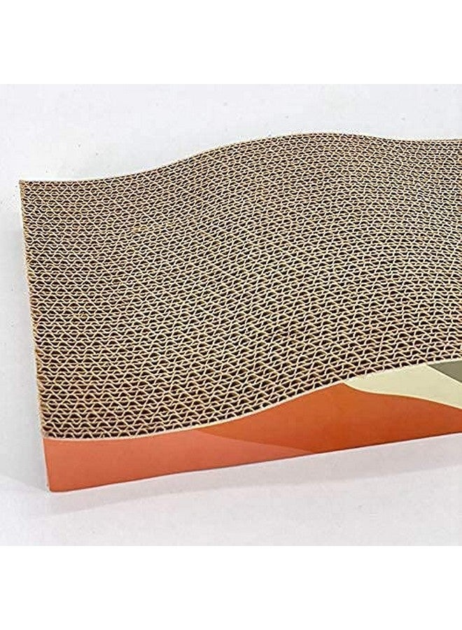 وسادة خدش من الورق المقوى الطبيعي والآمن بتصميم موجة منحنية مع لعبة النعناع البري مثالية لخدش القطط والكلاب الصغيرة - متعددة الألوان (عبوة من قطعة واحدة) - Image 5