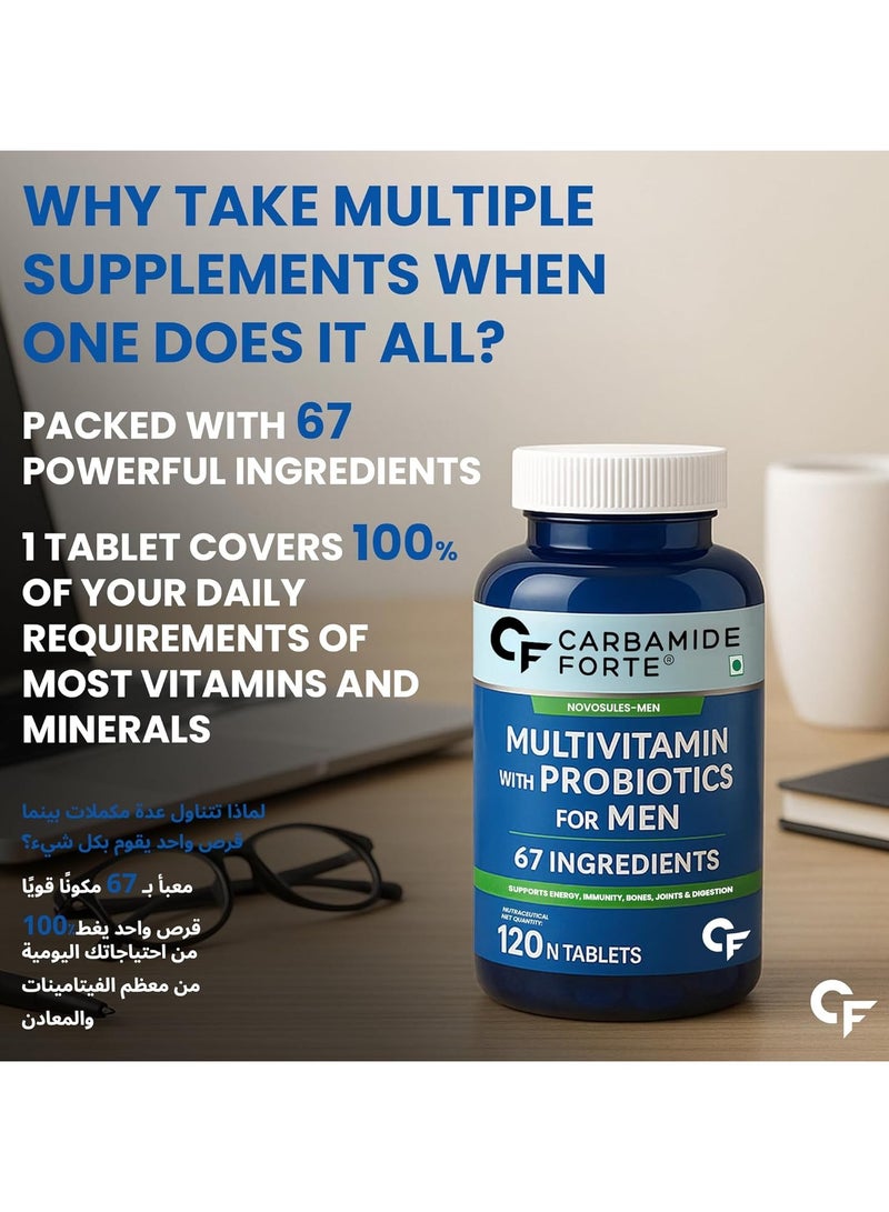 CARBAMIDE FORTE Multivitamin Tablet With Probiotics For Immunity And Energy 120 Veg Multivitamin Tablets - Image 4