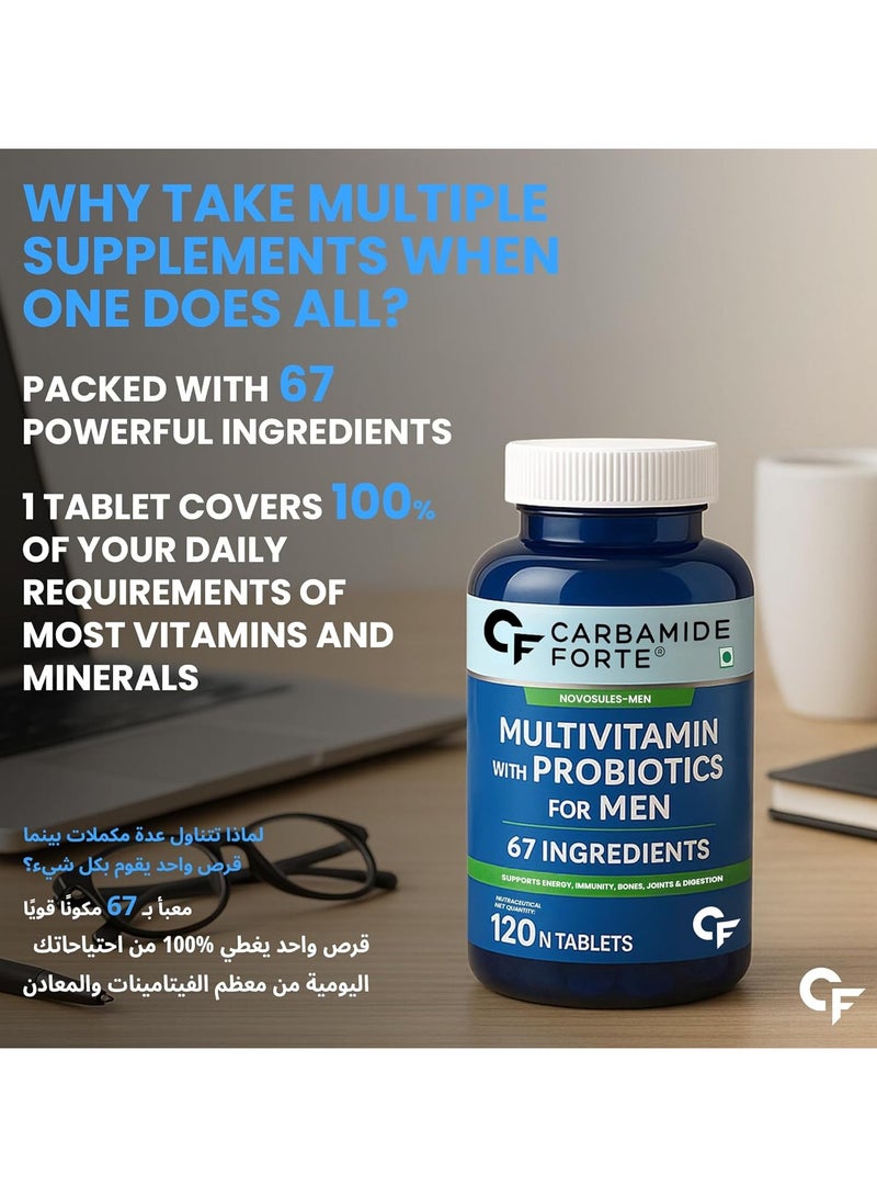 CARBAMIDE FORTE Multivitamin Tablet With Probiotics For Immunity And Energy 120 Veg Multivitamin Tablets - Image 3