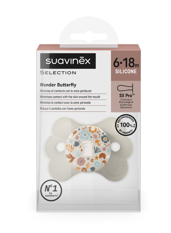 SUAVINEX Sx Pro Ultra Soft Butterfly Shape Baby Pacifier For Babies 6-18 Months With Silicone Nipple Physiological Teat Safe For Baby - Beige - Image 3