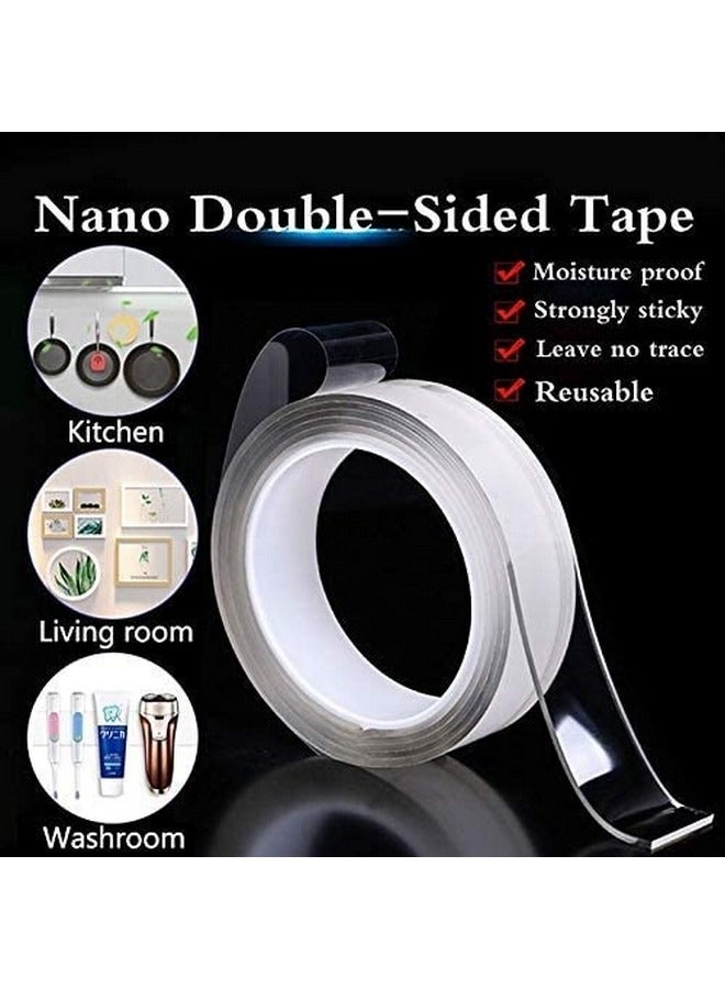 Beauenty Double Sided Adhesive Tape, Extra Strong, Washable and Trace Removable, Double-Sided Adhesive Tape, Double-Sided Adhesive Tape for Glass, Wooden Walls, Kitchen ,3 m x 30 mm x 2 mm - Image 2
