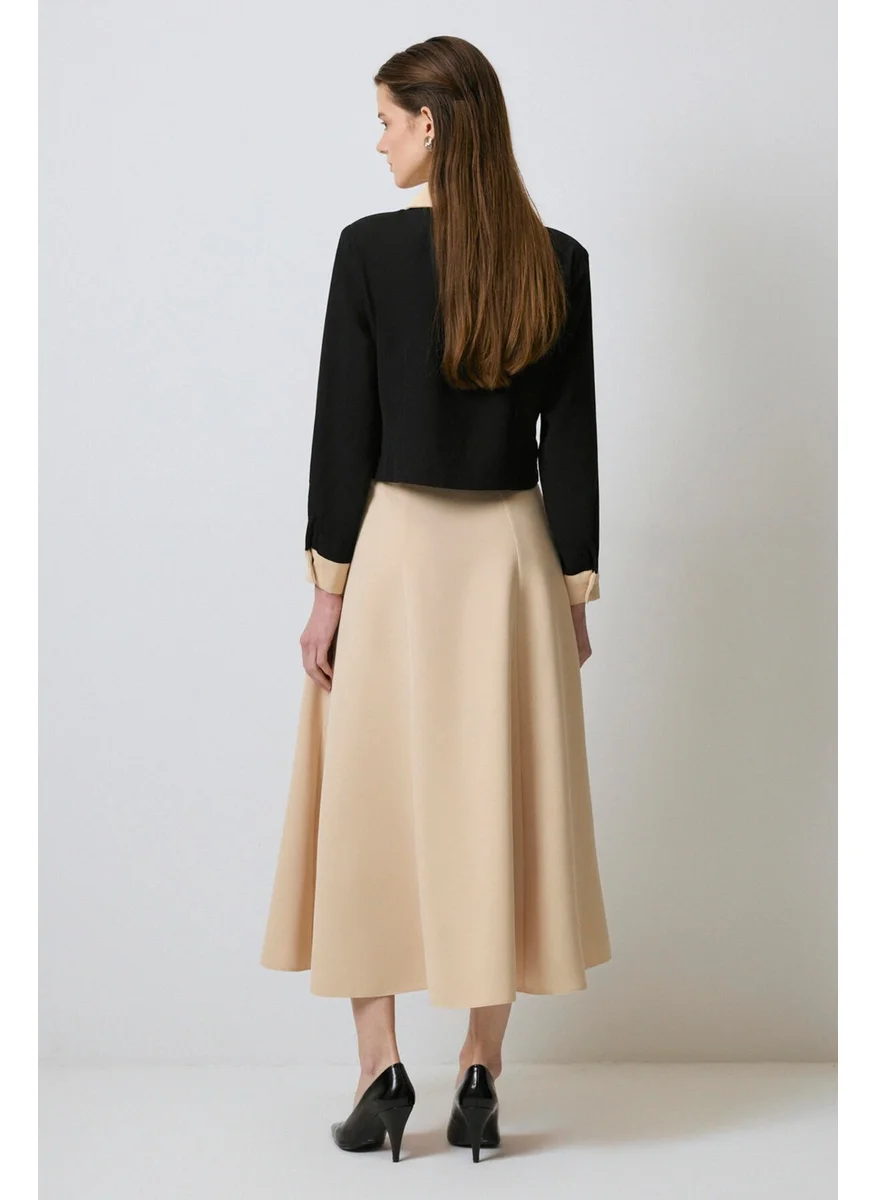 تاتشي Gold Buttoned Short Crepe Shirt
