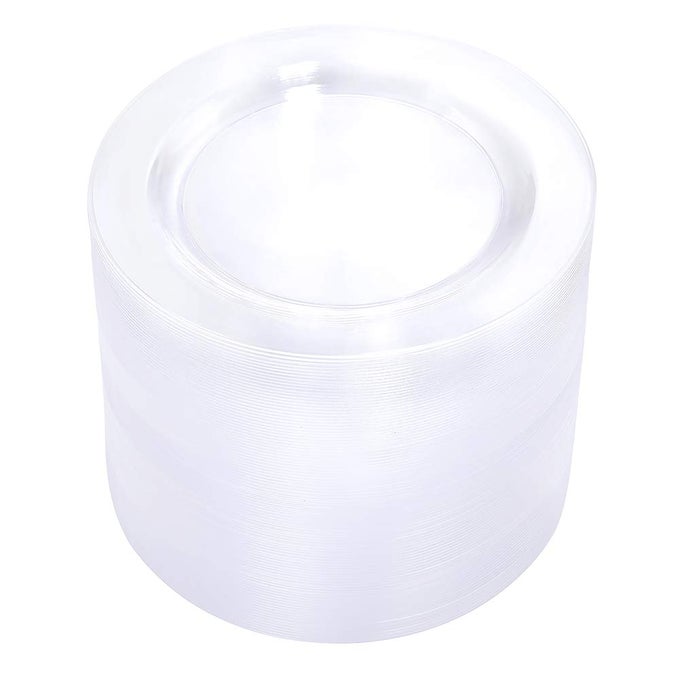 100PIECES CLEAR PLASTIC PLATES 625INCH PREMIUM HARD DISPOSABLE SALADDESSERTAPPETIZERSMALL CAKE PLATES FOR WEDDING PARTY