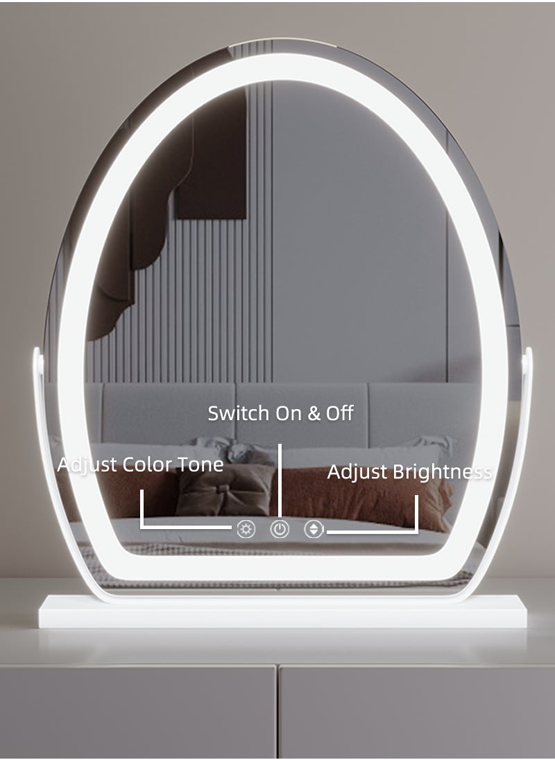 ETG - Vanity Mirror with Lights, Large Makeup Mirror with Lights, LED Lighted Makeup Mirror, Touch Screen with 3-Color Lighting, Dimmable for Vanity Desk Tabletop, Bedroom - Image 1