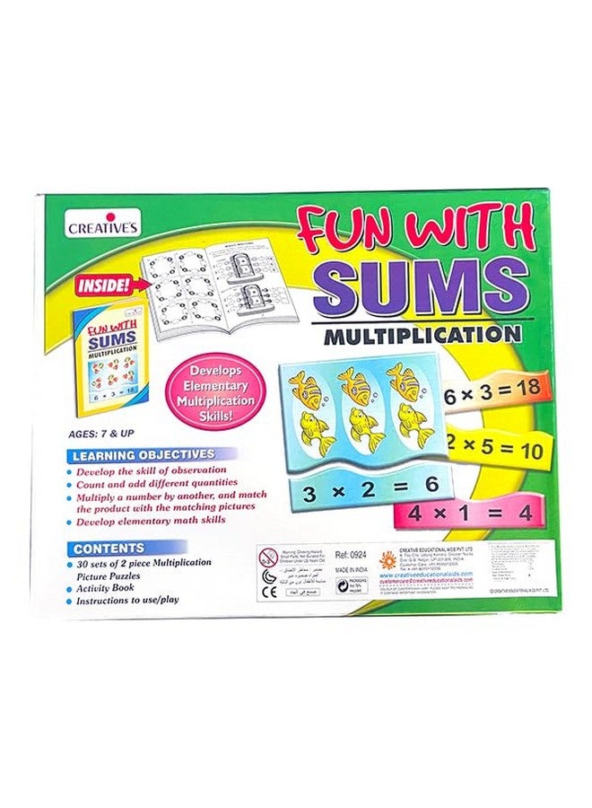 Creative's Fun with Sums Multiplication | Educational Math Practice Kit | 30 Sets of Multiplication Picture Puzzles for Boys & Girls Ages 7 and Up - Image 4