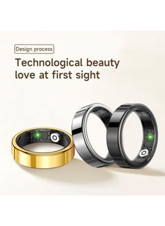 Generic RS09 Smart Ring Bracelet Multifunctional Technology For Men And Women Waterproof Sleep Monitoring Heart Rate Gesture Photo Brush Shake-Color:Bright Gold No. 9 (inner Diameter 19mm)  - Image 3