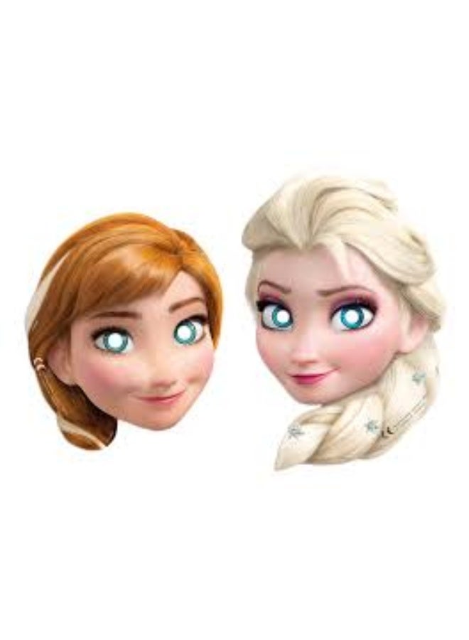 Ciao Frozen Assorted Masks CF6 – Pack of 6 Anna & Elsa Face Masks for Kids Birthday Parties, Frozen-Themed Celebrations and Dress-Up Fun - Image 1