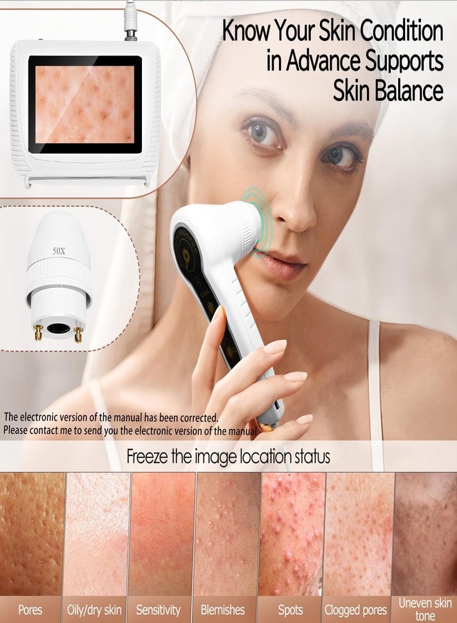 Pewoaoa Skin Hair Analyzer 5 Inch Digital Skin & Hair Analyzer with 50x/200x Lenses, Portable Scalp Analyzer, Rechargeable Skin Detector, High-Definition Lcd Display, Suitable for Home and Salon Use - Image 4