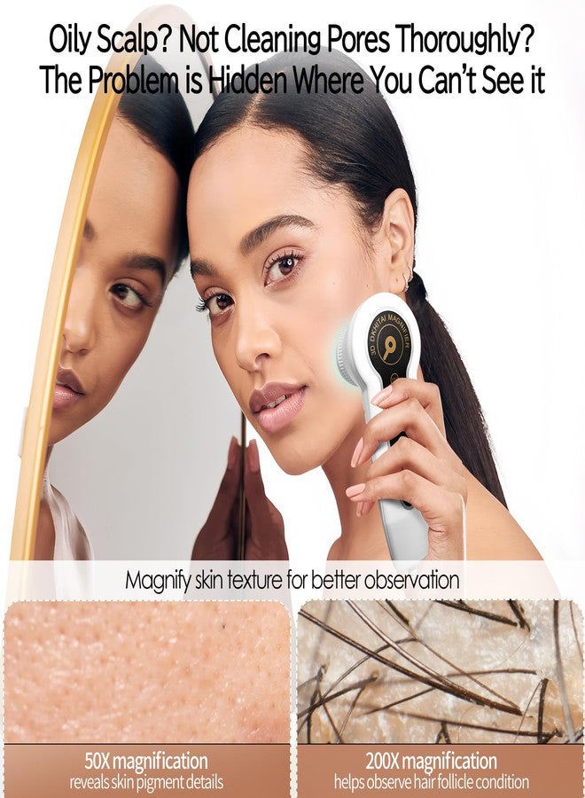 Pewoaoa Skin Hair Analyzer 5 Inch Digital Skin & Hair Analyzer with 50x/200x Lenses, Portable Scalp Analyzer, Rechargeable Skin Detector, High-Definition Lcd Display, Suitable for Home and Salon Use - Image 2