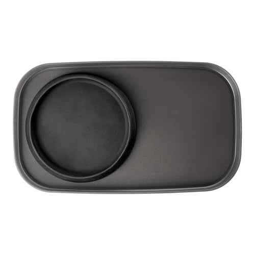 madesmart Dipware Soup Sandwich Plate Great for Grilled Cheese with Tomato Soup Salad and Wrap Stackable Microwave and Dishwasher Safe Reusable Silicon Plate and Bowl Carbon - Image 3