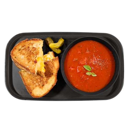 madesmart Dipware Soup Sandwich Plate Great for Grilled Cheese with Tomato Soup Salad and Wrap Stackable Microwave and Dishwasher Safe Reusable Silicon Plate and Bowl Carbon - Image 1