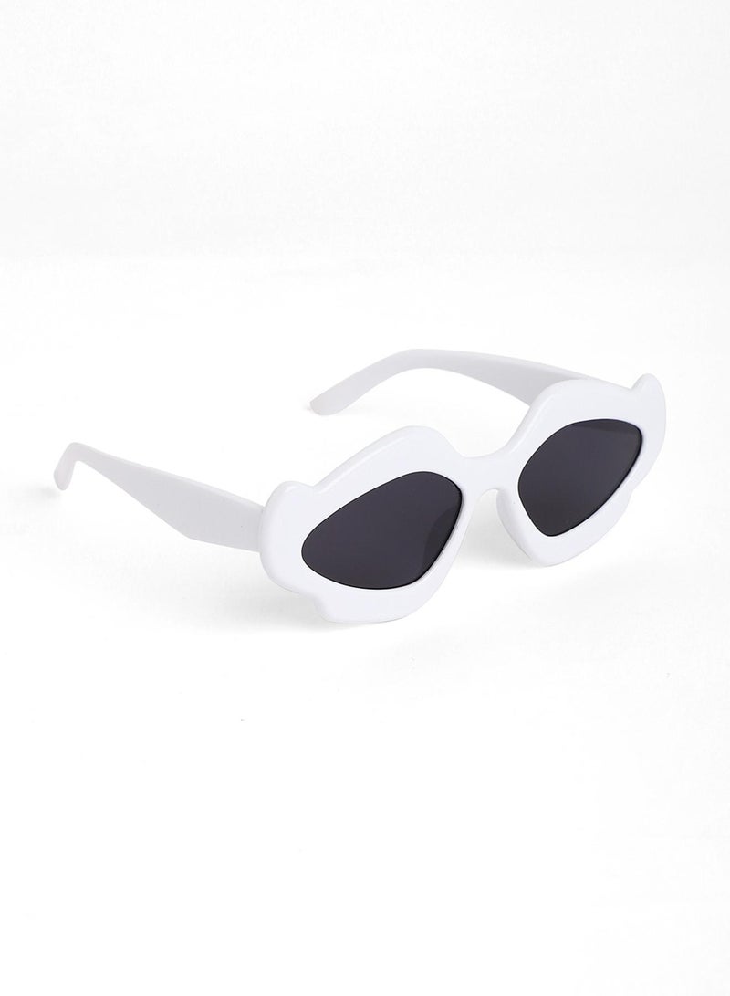 Haute Sauce The Flame Cateye Sunglasses - Daisy White - Image 5