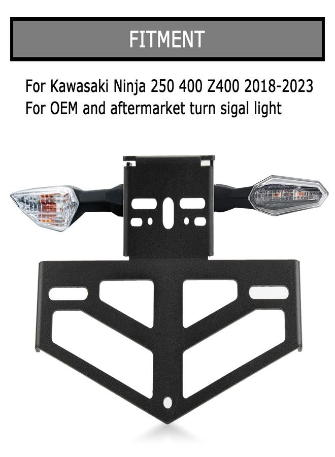 PSLER Rear Mudguard Eliminator License Plate Bracket Holder Tail Tidy for Ninja 400 Z400 250 2018 2019 2020 2021 2022 2023 - Image 2