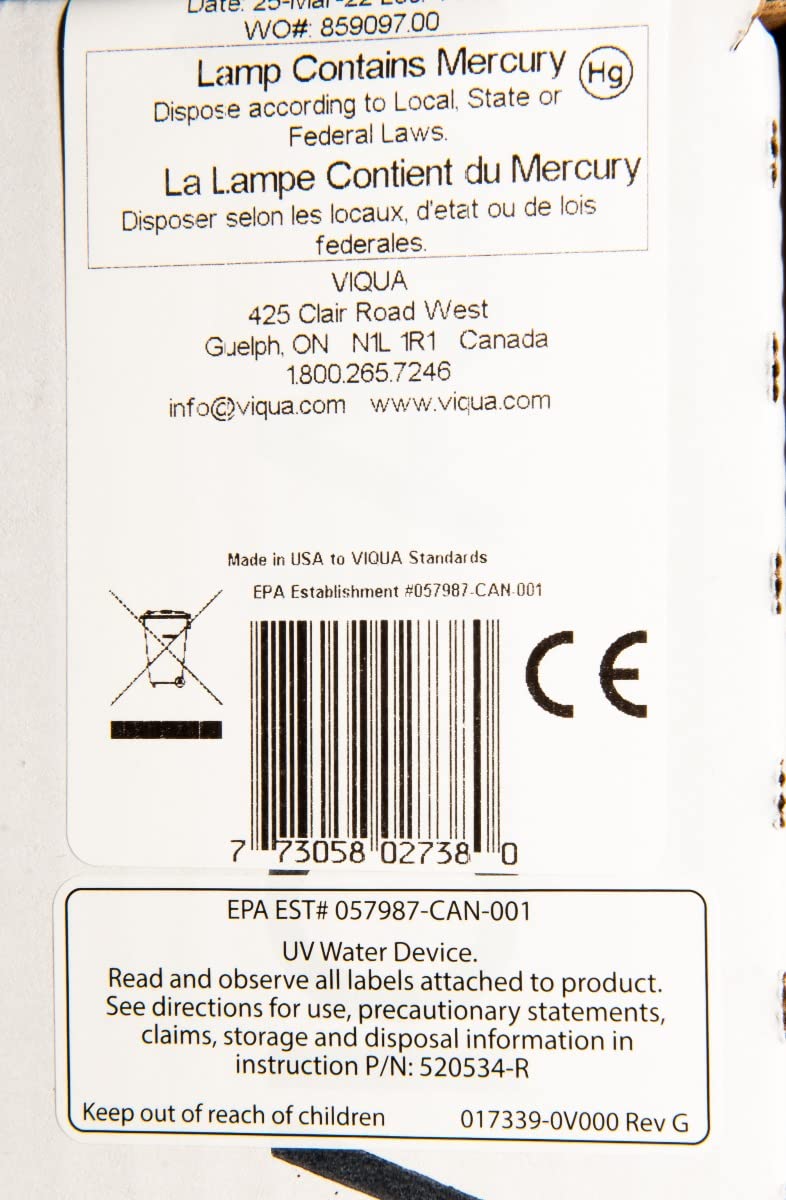 Viqua مصباح UV بديل VIQUA S463RL لنظام VIQUA S5Q-PA - Image 3