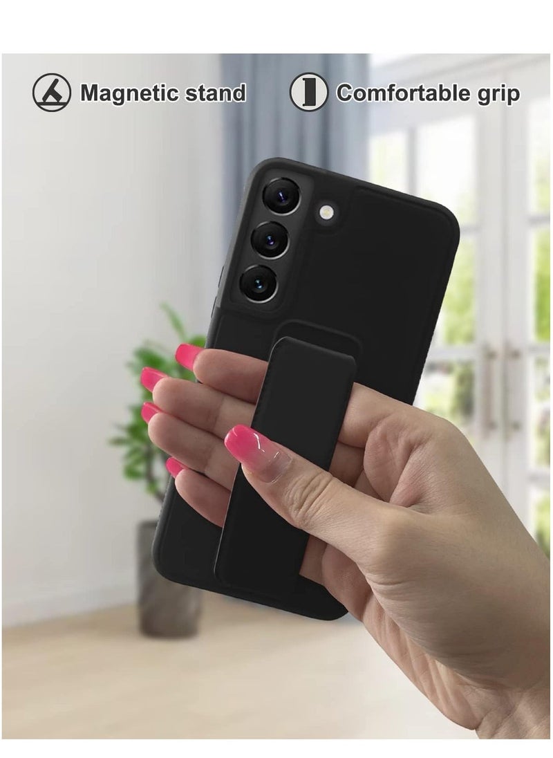 IAF Samsung Galaxy S22 Plus Back Stand Leather Case & Cover with Magnet Holder & Hand Grip - Image 2