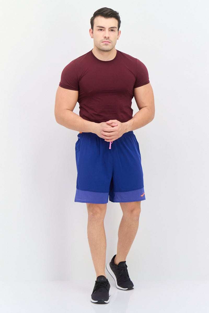 Brooks شورتات جري رياضية للرجال برباط سحب بطول 7 إنش، أزرق - Image 4