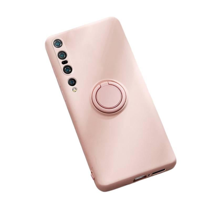 غطاء واقي بسيليكون لـ Xiaomi 14T Pro مع حامل وحماية من السقوط مع مقاوم للصدمات مع مقاومة بصمات الأصابع باللون وردي بوظيفة حامل من السيليكون باللون الوردي - Image 1