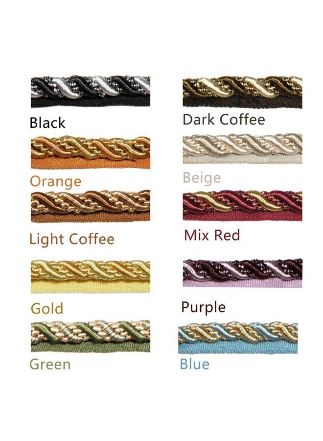 BEL AVENIR 0.27 inch 13Yards Twisted Lip Cord Trim Basic Sewing Luxury Multicolor Handmade Crafts DIY Crafts Decoration Edge Piping Embellishments (Red) - Image 5