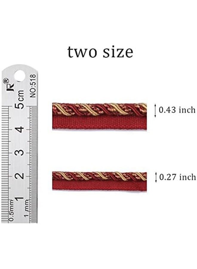 BEL AVENIR 0.27 inch 13Yards Twisted Lip Cord Trim Basic Sewing Luxury Multicolor Handmade Crafts DIY Crafts Decoration Edge Piping Embellishments (Red) - Image 3