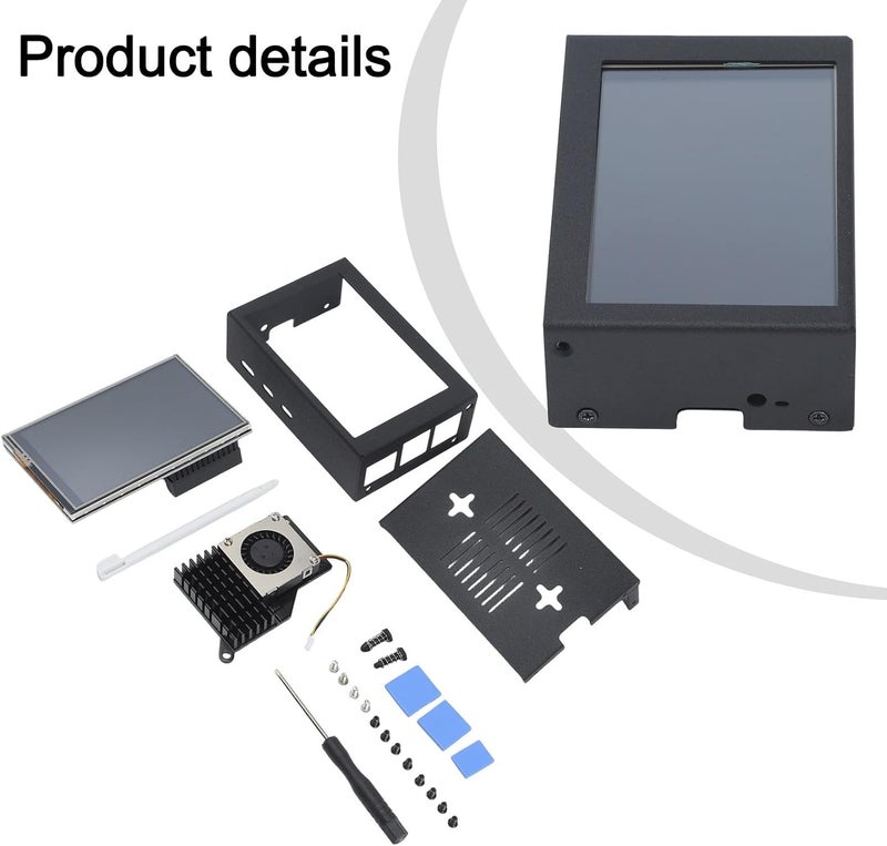 شاشة عرض تعمل باللمس من نوع TFT LCD مقاس 3.5 بوصة بدقة 480x320 وبتحديث 60 إطارًا في الثانية مع علبة معدنية ومبرد نشط وقلم مخصص لتجربة بصرية سلسة وأداء مستقر وتصفح سهل. - Image 4