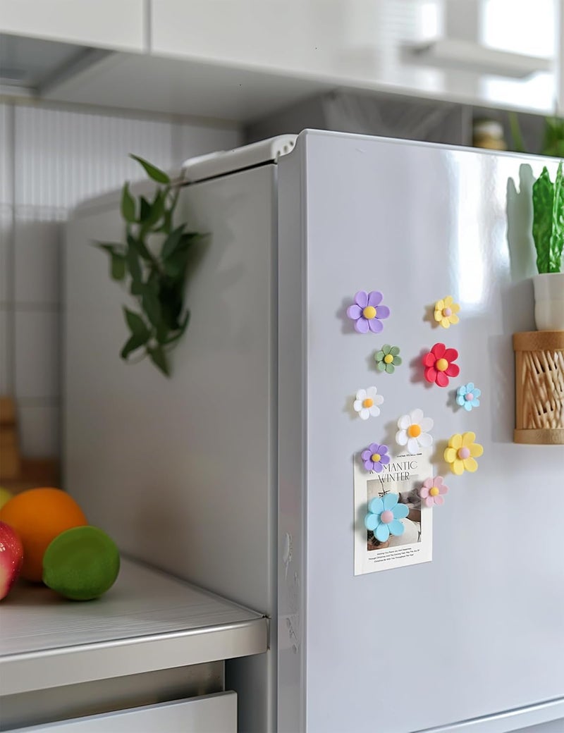 ADTALA Decorative Magnets Cute Refrigerator Magnets | Colorful | Beautiful 3D Funny Flower | for Locker, Whiteboard & Kitchen Use | Multicolour Floral Design 15 PCS (Small*5+Medium*5+Large*5 Pcs) - Image 3