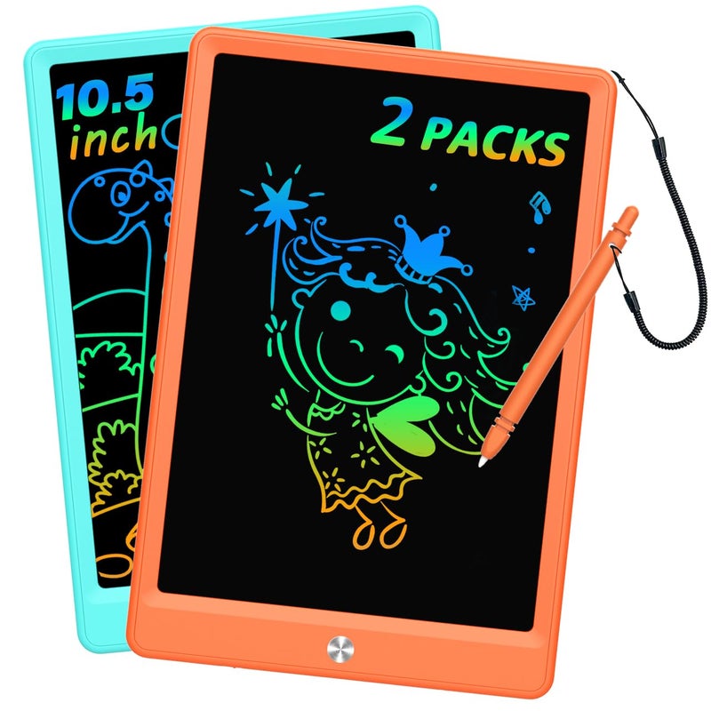 BUKEBU LCD Writing Tablet Doodle Board Colorful Drawing Pad Electronic Drawing Tablet Drawing PadsTravel Gifts for Kids Ages 3 4 5 6 7 8 Year Old Girls Boys 105 inch BlueOrange