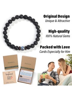 Beaded Bracelets Jewelry Gifts For Men Women 7.5 Inches One Year Anniversary With Meaningful Card Anniversary Birthday Valentines Gifts For Husband Boyfriend Dad Son - pzsku/Z114DE53814588833E96BZ/45/_/1741255722/1fe29a4c-3211-46f9-abd8-44fd327c3db3