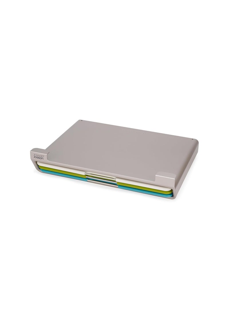 Joseph Joseph Joseph Joseph Folio Slim 3Piece Under Shelf Space saving colour coded Chopping Board Set Multicolour Large  - Image 1