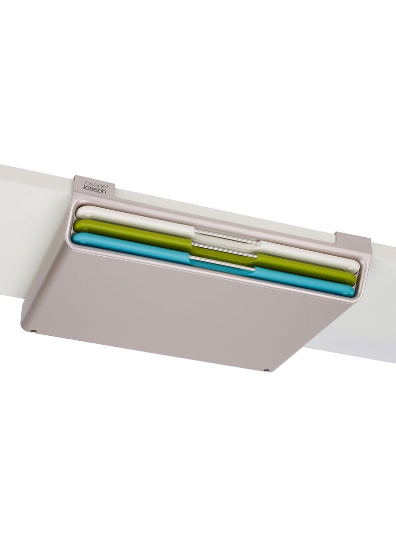 Joseph Joseph Joseph Joseph Folio Slim 3Piece Under Shelf Space saving colour coded Chopping Board Set Multicolour Large  - Image 4