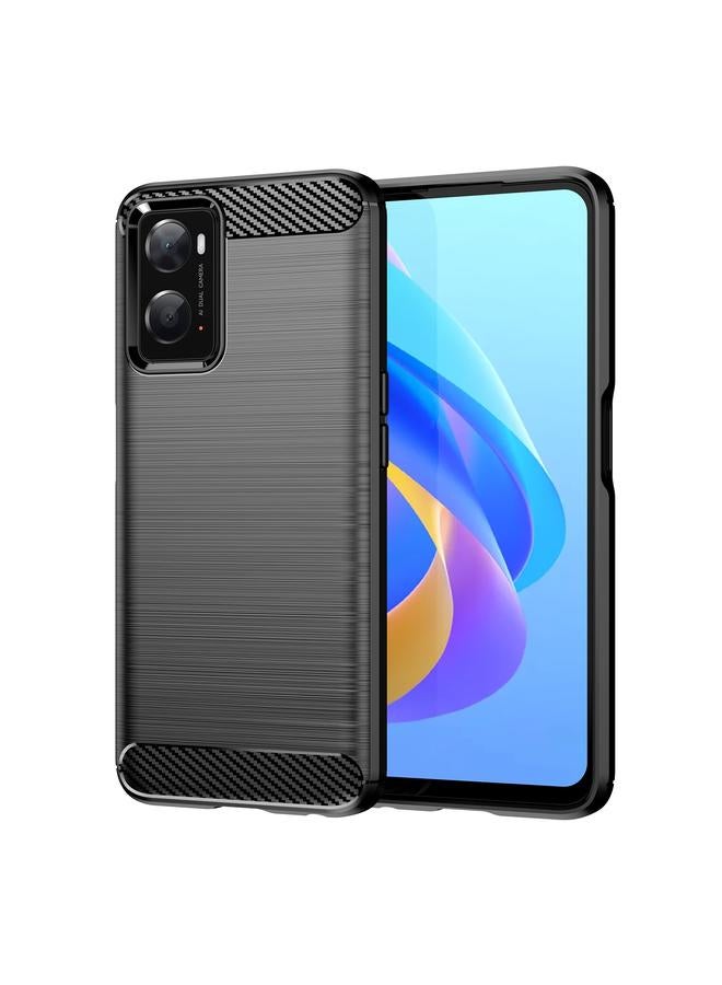 اس-توب جراب لهاتف OPPO A96 مصنوع من ألياف الكربون TPU بملمس ناعم - Image 1