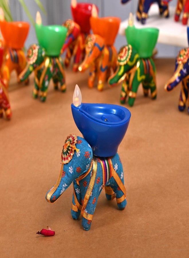 Pride Store Water Sensor Diya Candle Multicolor Elephant Candle Holder for Home Decoration Diwali Decor Laxmi Poojan Tea Light Candles (Pack of 6) - Image 2