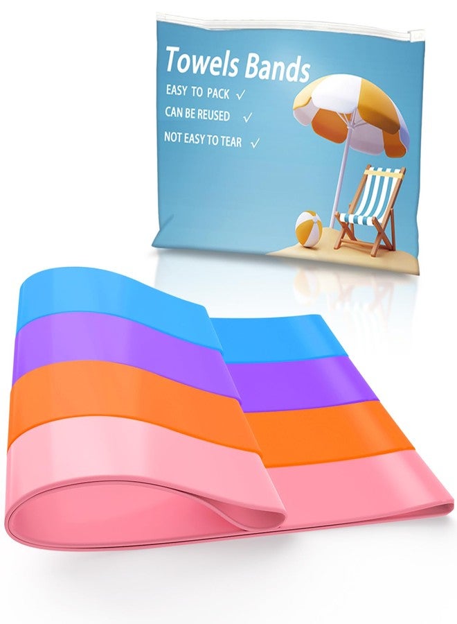 UHUZZ Towel Bands for Cruise & Beach Chairs - Cruise & Beach Pool Chairs Ship Essentials - Must Haves Alternative to Beach Towel Clips - Vacation Towel Bands Accessory Gifts - Thicken Towel Bands 𝟰 𝗣𝗖𝗦 - Image 1