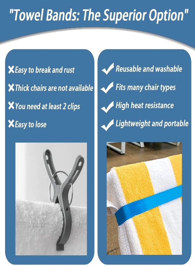 UHUZZ Towel Bands for Cruise & Beach Chairs - Cruise & Beach Pool Chairs Ship Essentials - Must Haves Alternative to Beach Towel Clips - Vacation Towel Bands Accessory Gifts - Thicken Towel Bands 𝟰 𝗣𝗖𝗦 - Image 4