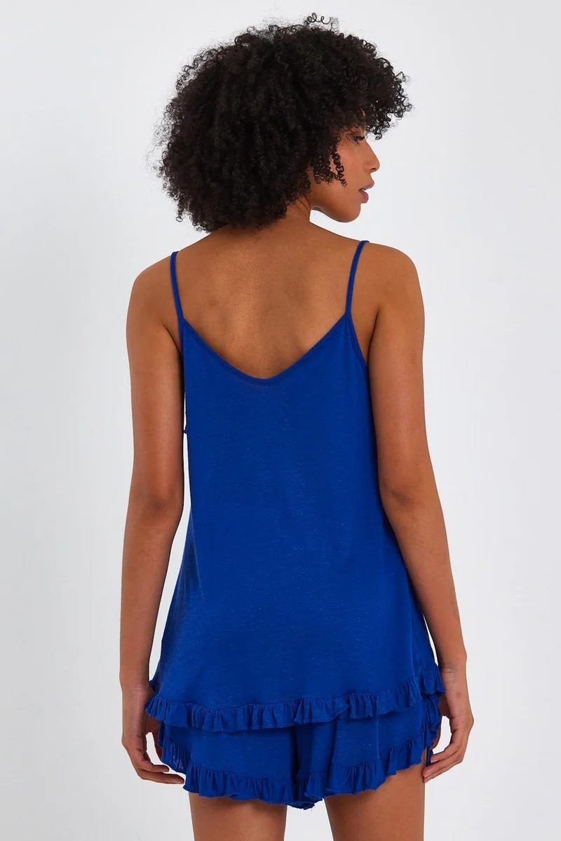 Alexander Gardi Ruffled Blouse-Shorts Set (B23-244B)