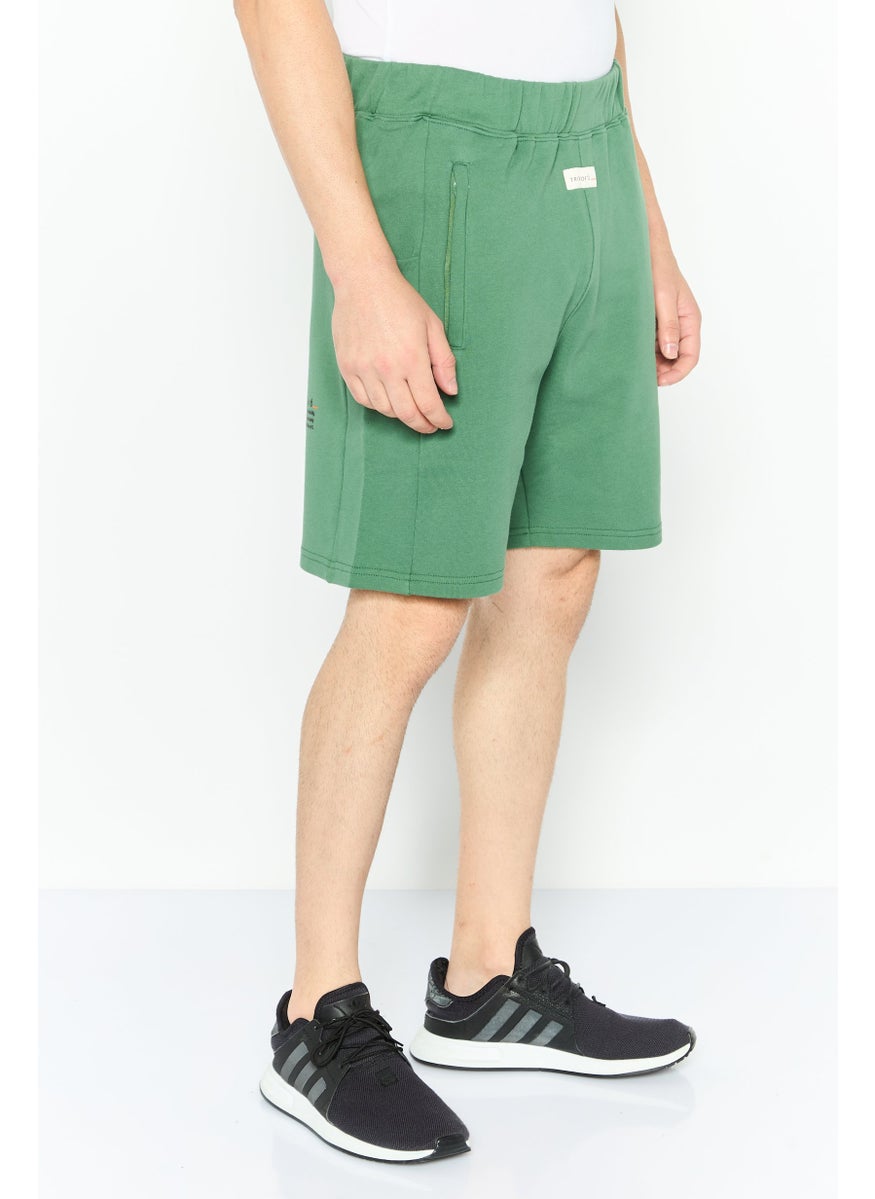 TRIBE OF 6 - Men Sportswear Fit Brand Logo Outdoor Shorts, Green - Image 1