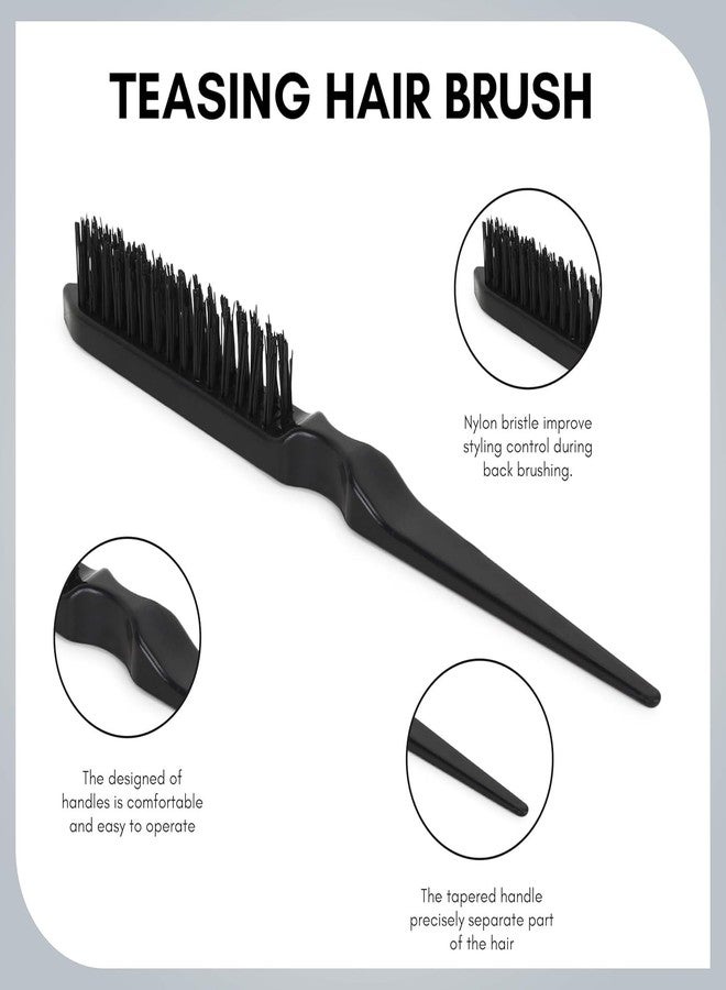 Keli Teasing Hair Brush with Anti-Static Bristles for Backcombing & Volume | Professional Volumizing Hair Brush with Rat Tail for Root Lift, Sectioning & Salon Hair Styling (Multicolor) - Image 2
