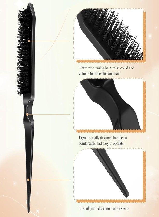 Keli Teasing Hair Brush with Anti-Static Bristles for Backcombing & Volume | Professional Volumizing Hair Brush with Rat Tail for Root Lift, Sectioning & Salon Hair Styling (Multicolor) - Image 4